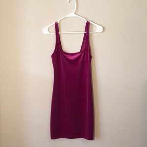 NWT velvet Pink Bodycon Mini Dress
